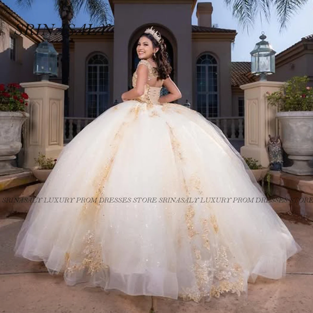 Vestidos De quinceañera personalizados, vestido De baile De lujo con escote corazón y cuentas sin mangas con hombros, vestido Formal dulce 16, Vestidos De Fiesta