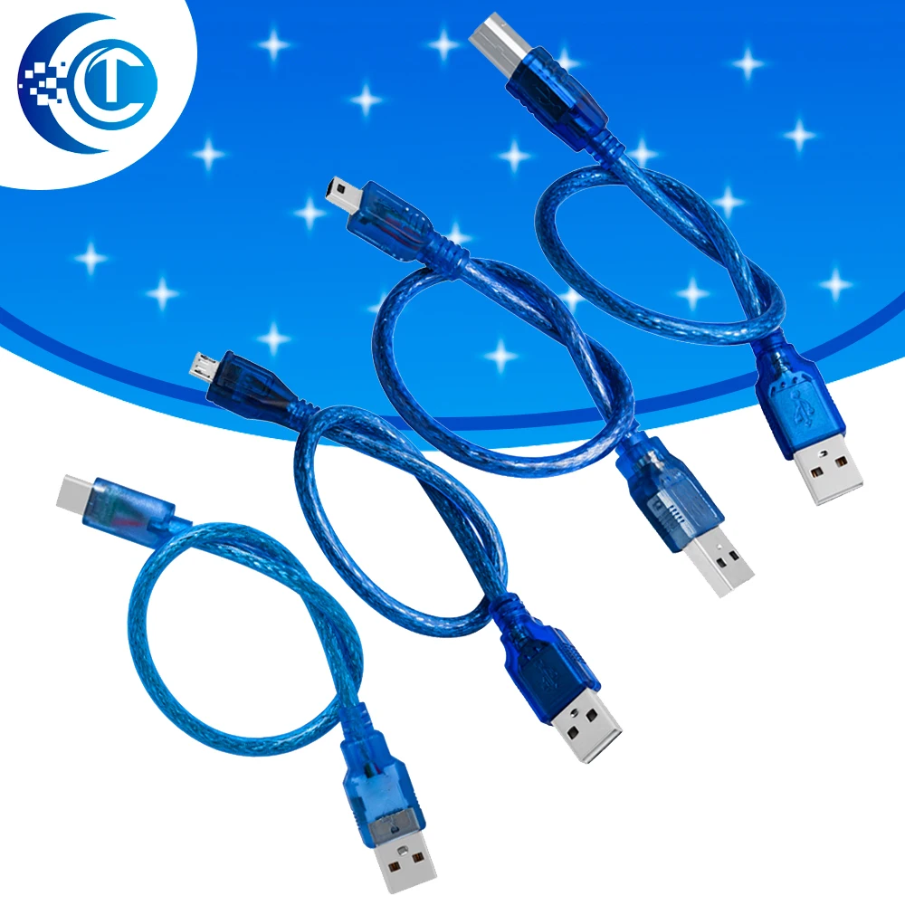 30cm USB Cable: FOR Arduino Nano 3.0 Compatible (USB to Mini/Micro USB, Data & Power)