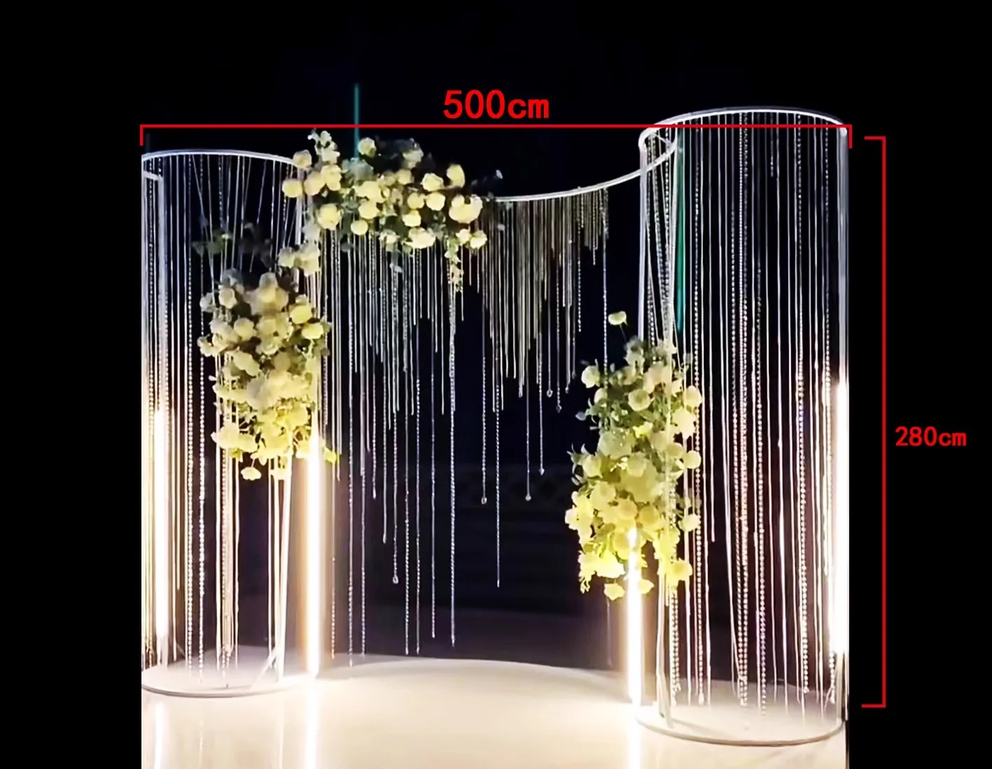 1pcs Wholesale Decor white metal Stainless Steel Backdrop Wedding Mesh Arch Background crystal flower stand wedding stage