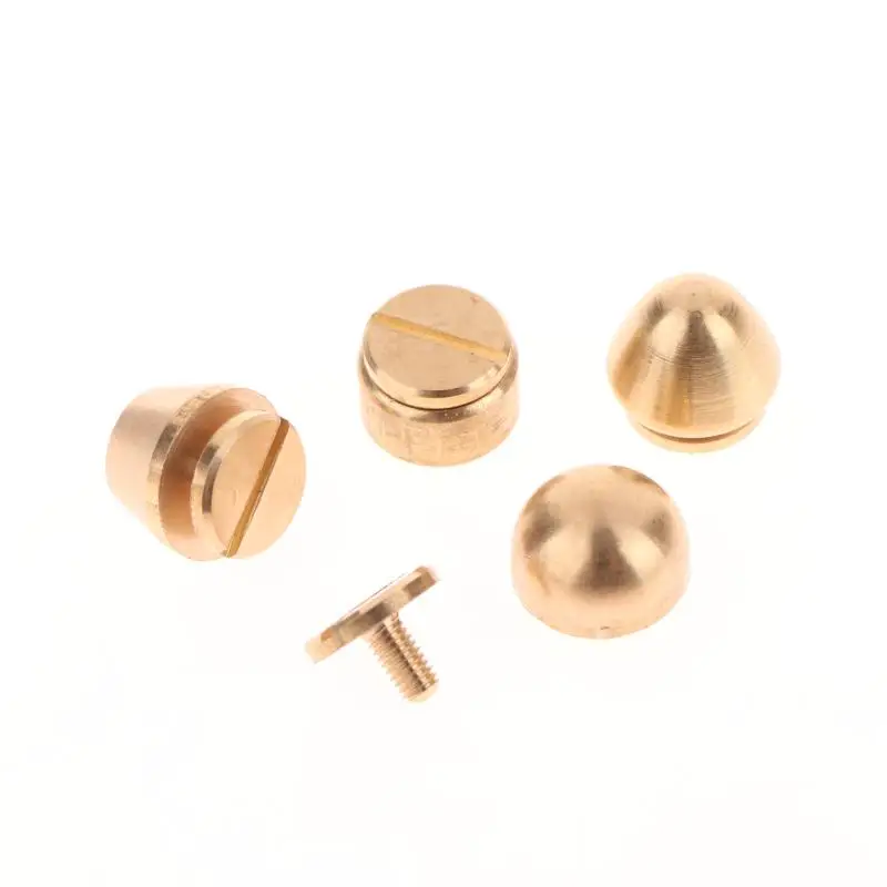 5er-Set Hochwertige Massivmessing-Nieten und Schrauben für DIY-Leder-Taschendekoration, Koffer-Bodenfüße, Nieten-Zubehör – Detail 7