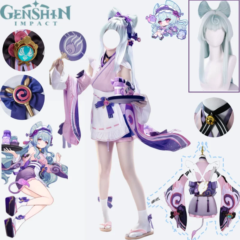 Yumemizuki Mizuki Cosplay Costume Genshin Impact Yumemizuki Mizuki Maid Dress Wig Vision Set Halloween Role Play Genshin Impact