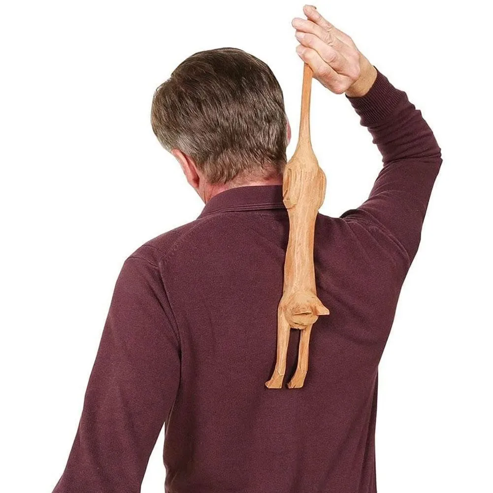 

Cute Cat Shape Wooden Back Scratcher Massage Claw Back Scraper Massage Relax Back Scratcher Relieve Anti-itch Tool