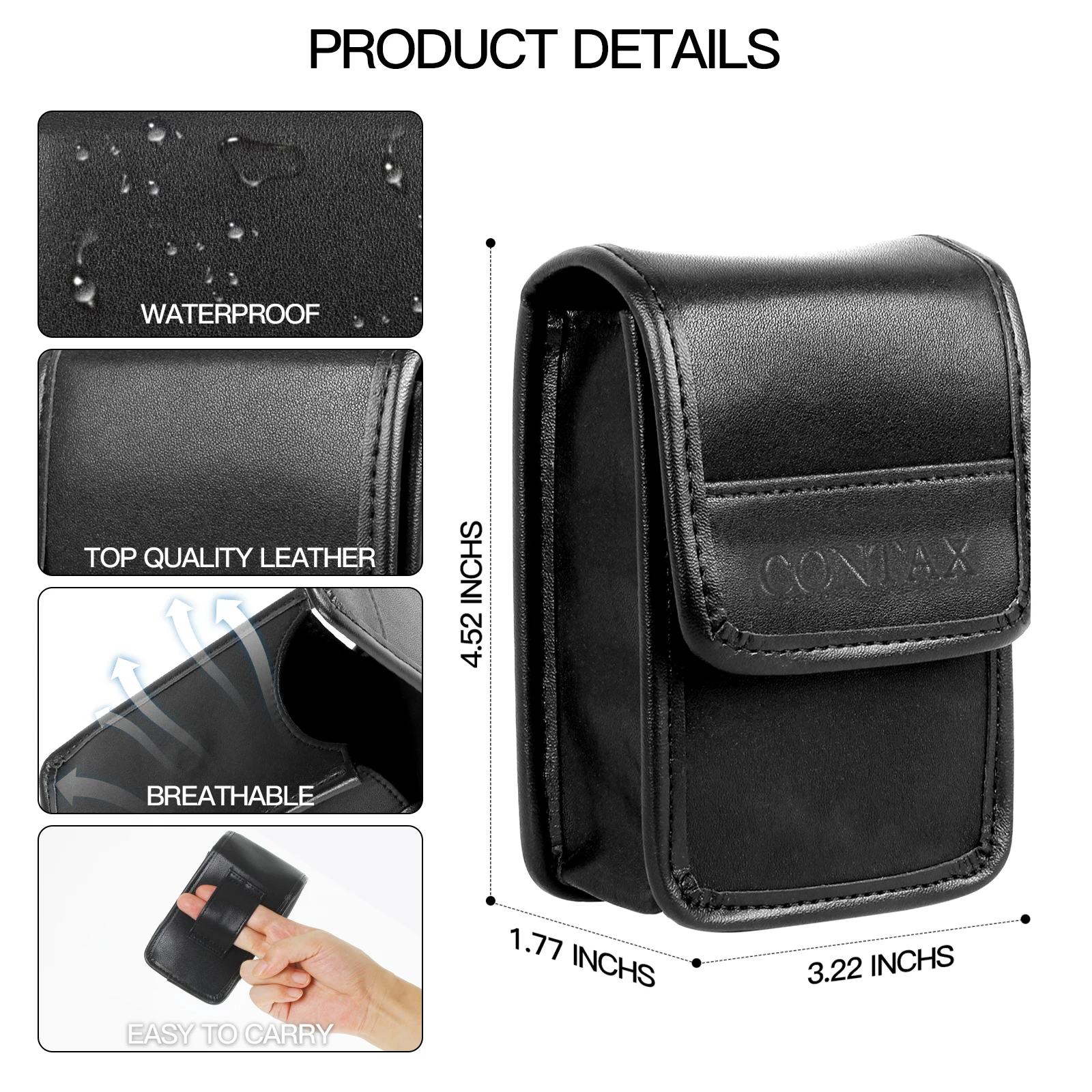 Leather Camera Case Cover Protective Bag for Contax T2 T3 TVS1 TVS2 TVS3 Camera