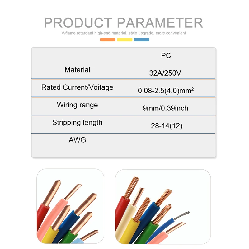 5PCS Mini Quick Wire Universal Compact 2/3-Pin Splice Push-In Terminal Block 1 In Multi Out With Retaining Holes 28-12AWG