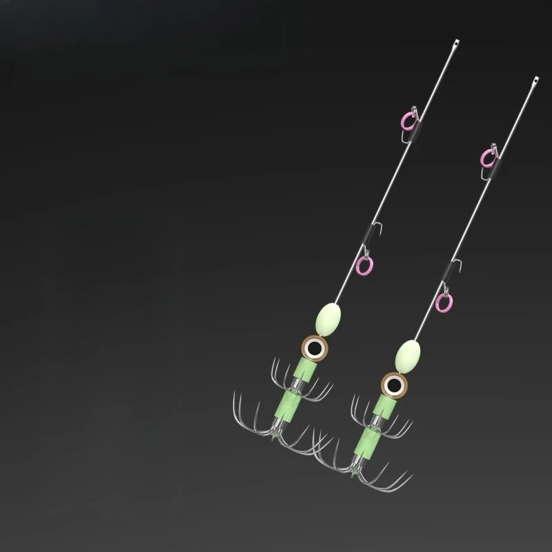 

Светящийся крючок для кальмара, выдувная трубка, живая креветка, морская рыбалка, кальмар, осьминог, кальмар, крючок для зонта из нержавеющей стали