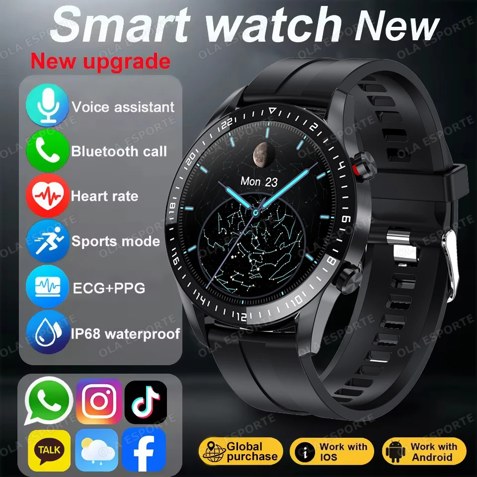 

2025 New GT Series Smart Watch Men HD AMOLED Screen GPS Motion trajectory Heart Rate Bluetooth Call IP68 Waterproof Smartwatch