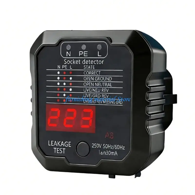 

Y5GD Plug Play LCD Digital Socket Detection Tester Tool Suitable For Home And Work Applications With Quick Circuit Analysis