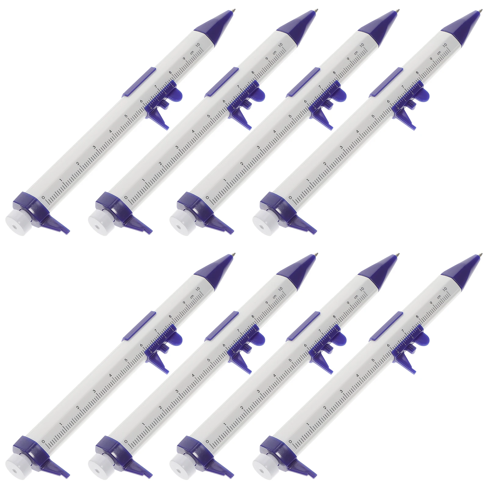 

8pcs Vernier Caliper Ballpoint Pen Plastic Shell Metal School Stationery Engineering Tool Multifunctional Writing
