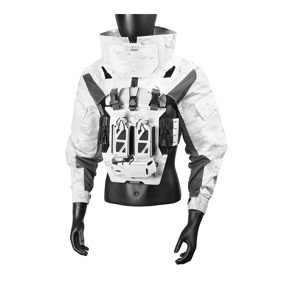 DMgear Tactical Vest with Combat Uniform Long Sleeve Camouflage Clothing Breathable Comfortable Compatible Hunting Gear