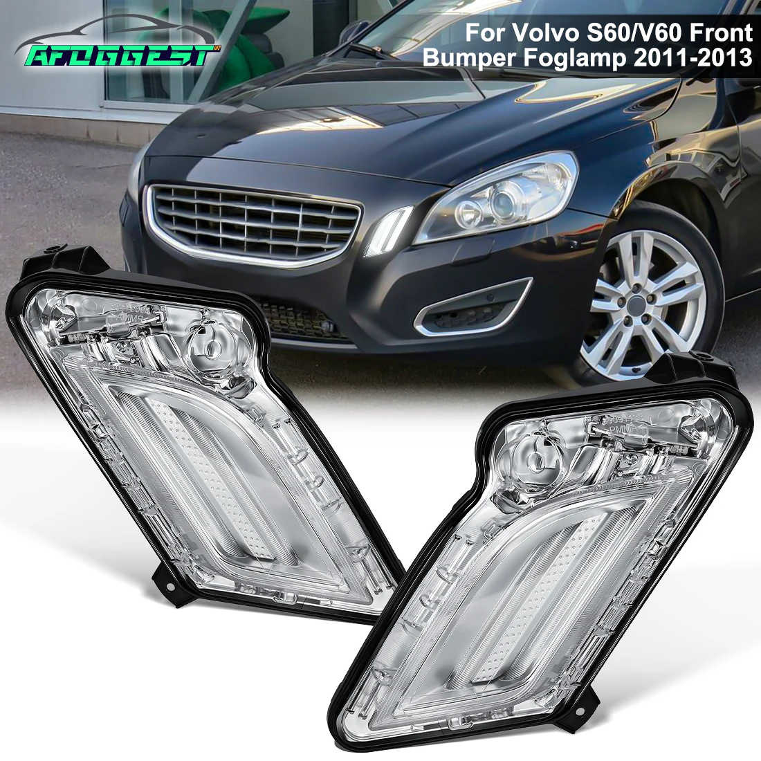 

Front Fog Lamp For Volvo V60 S60 2011 2012 2013 Daytime Running Light Assembly Fog Light Car Corner Lamp 31278557 31278558 12V