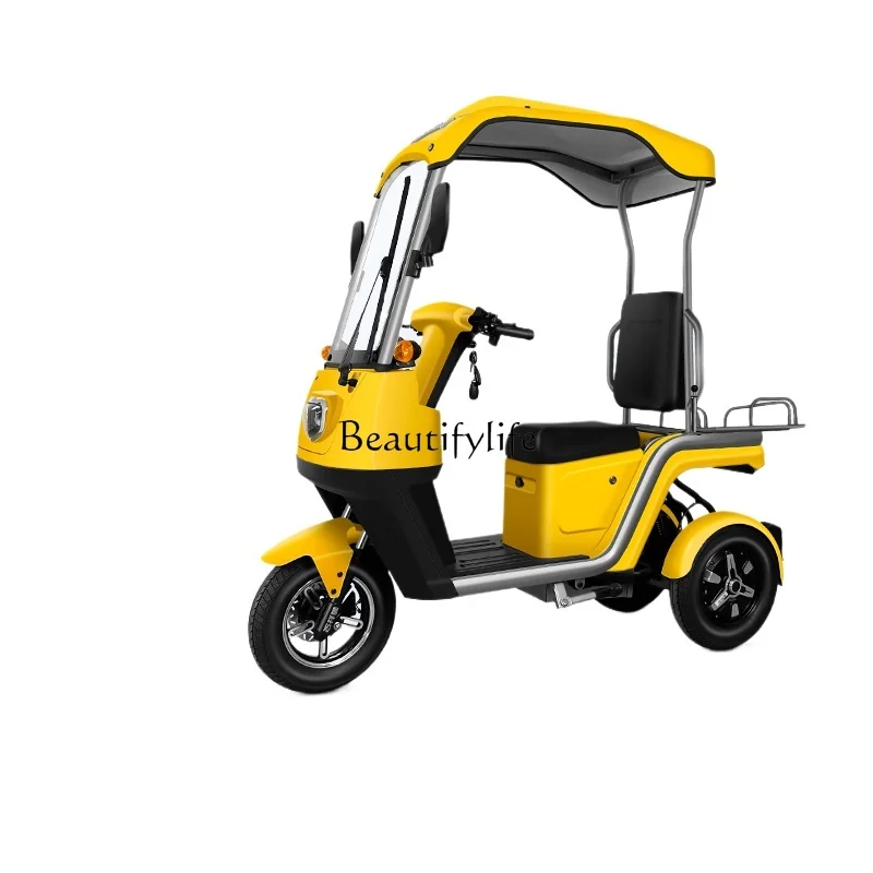 

31Electric three-wheel with shed for the elderly small lady adult pick-up children takeaway battery car