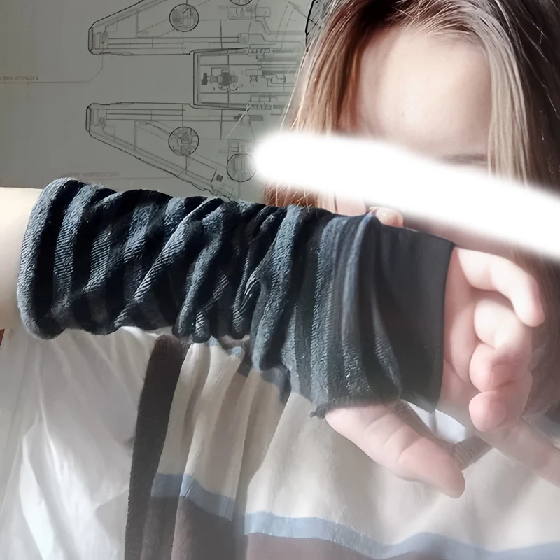 Y2K Elastico Outdoor Punk Guanti lunghi senza dita Polsino per donna Uomo Guanto hip-hop Guanti al gomito Scaldamuscoli invernali elasticizzati freddi