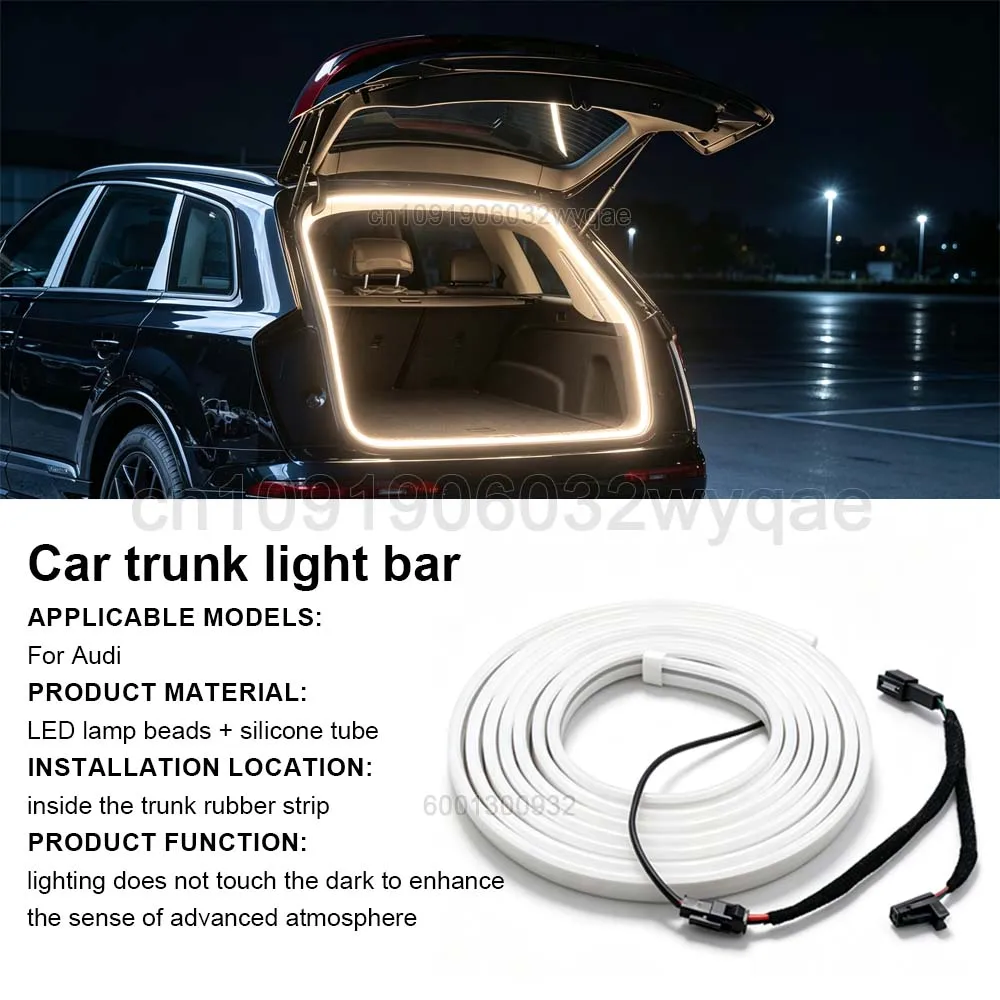 Car Rear Trunk Light For Audi Q7 2006-2025 Plug & play Car Interior LED Atmosphere Light Bar White Warm White Auto Accessories