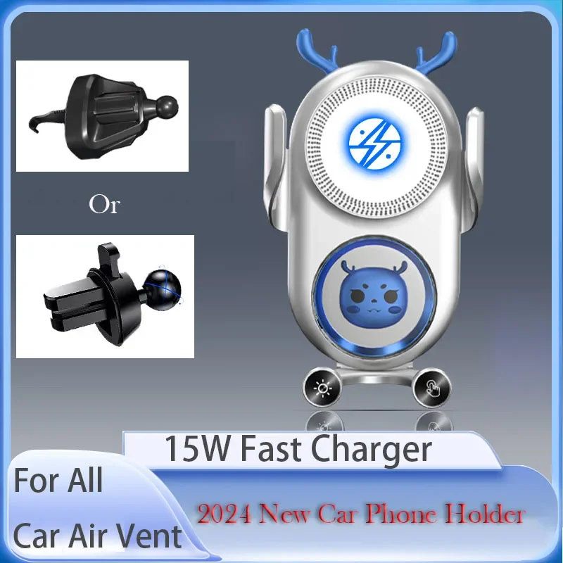 

Creative 15W Wireless Car Phone Holder Infrared Sensing Touch Control Car Air Vent Mobile Phone Stand Mount Bracket for iPhone