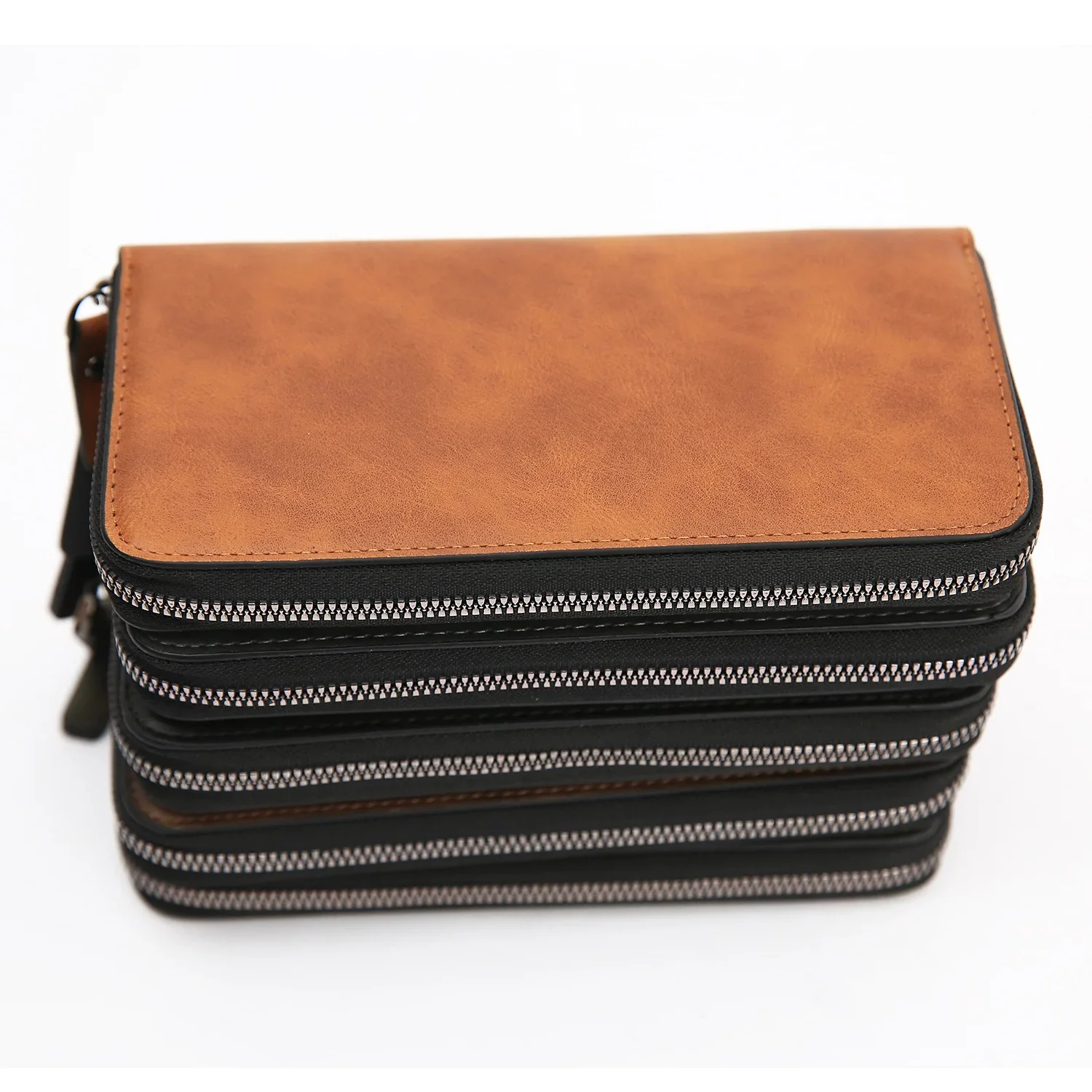 Newly Designed Men's Fashion High Quality PU Leather Long Wallet Large Capacity Multi-card Purse Clutch Mobile Phone Bag