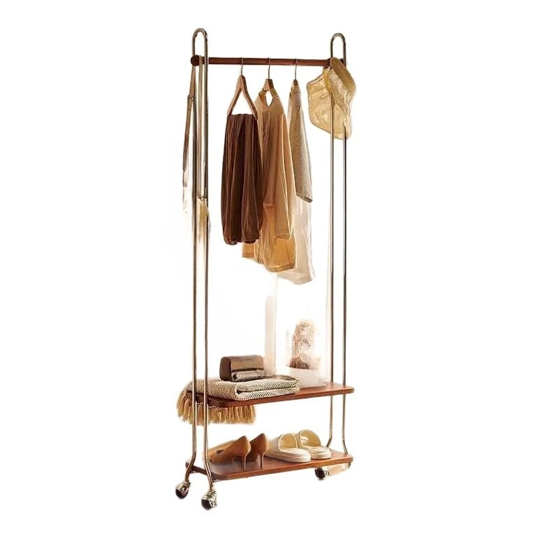 Medieval storage hanger floor-to-ceiling bedroom household indoor French removable coat rack solid wood corner clothes