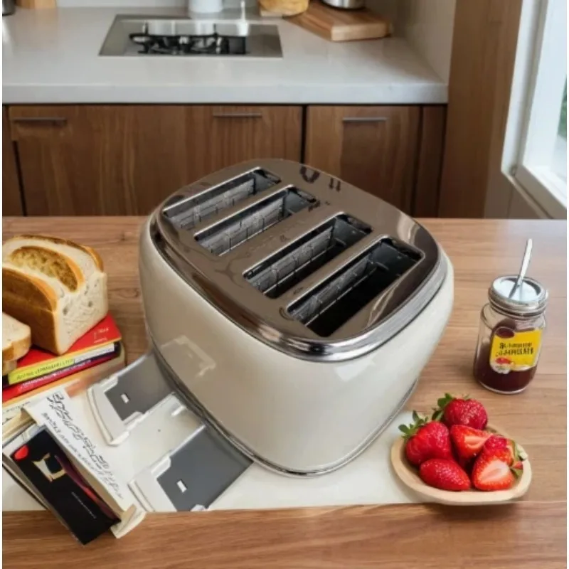 

6 gears electric breakfast retro burger bun toaster machine automatic 4 Slicer Bread Toaster
