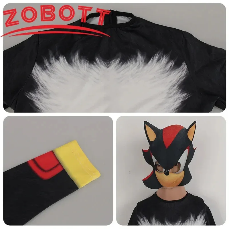 Cartoon Boy Sonic Series Cosplay Characters Girl Cartoon Cute Jumpsuits Mask Suit for Boy Halloween Stage Perform Costume