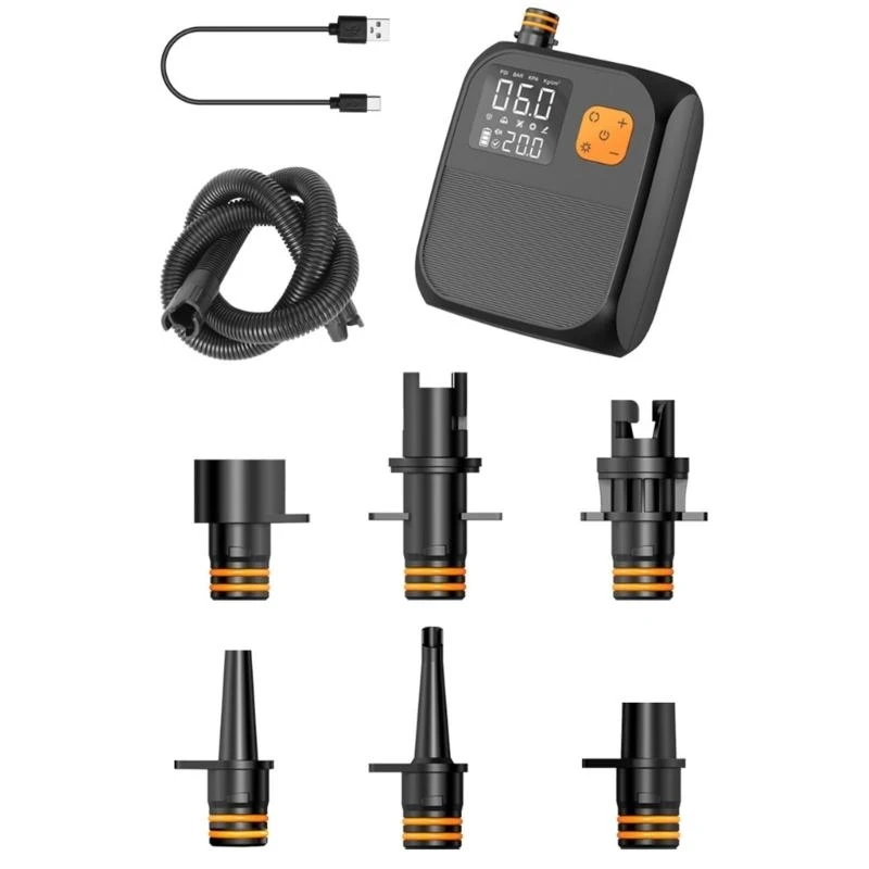 Electric Inflation Pump with Digital Display For Kayaks, Inflatable Watercrafts