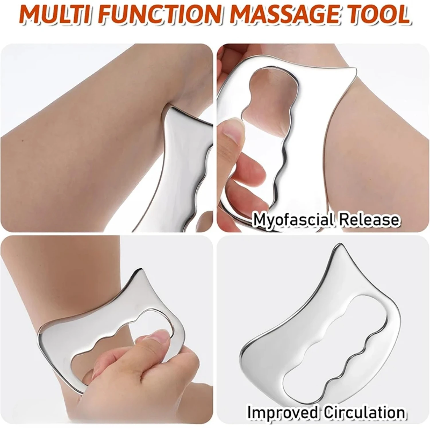Square Fascia Knife Stainless Steel Gua Sha Board Special Tool for Sports and Fitness,Lymphatic Massager Full Body Massage Tools