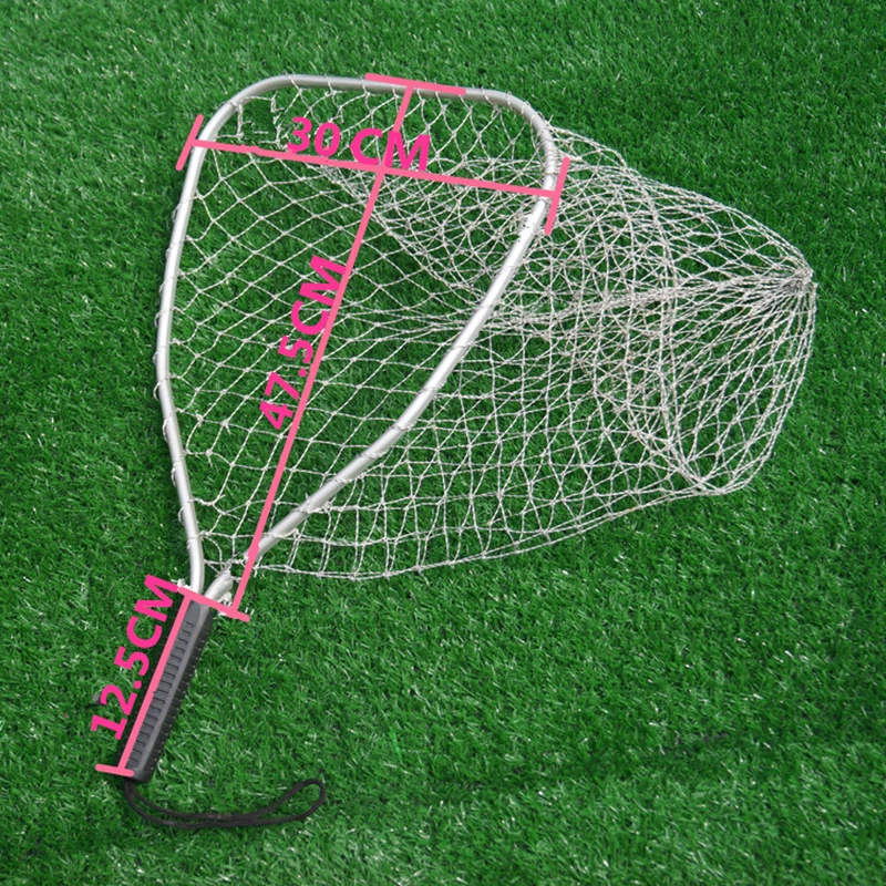 Ultra-light Aluminum Alloy 60cm Length Lure Fly Fishing Short Hand Net Catch Big Fish Tool Fishing Network