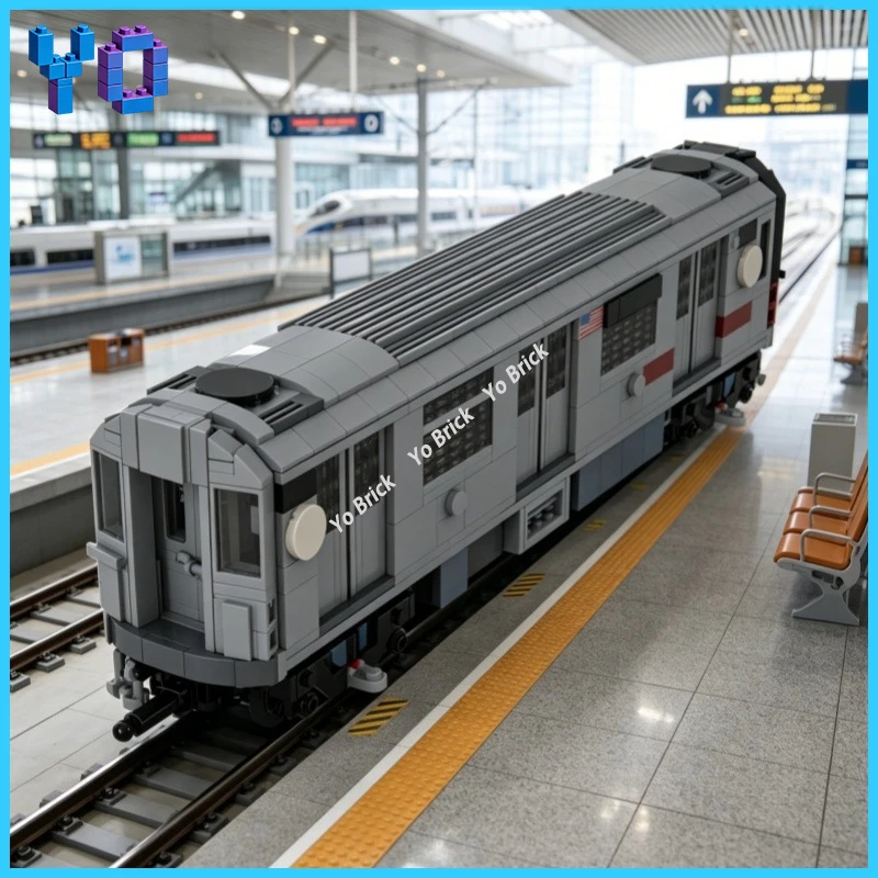 

MOC1172pcsNew York City Subway Train Building Blocks Set R142A & R188Subway Car Model Mini Brick Assembly Desktop Decoration Toy