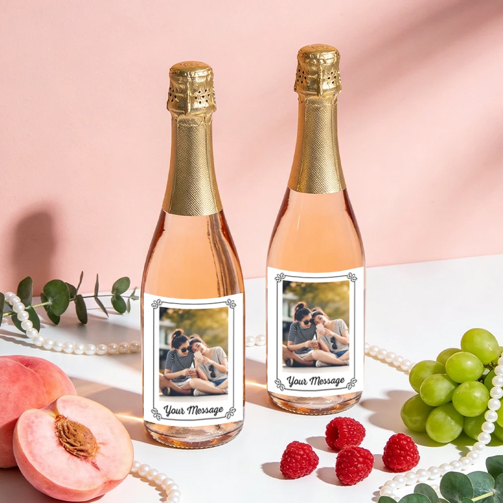 12pcs Personalized Wine Bottle Stickers Custom Photo and Text for Wine Bottle Label stickers Wedding Birthday decoration Labels