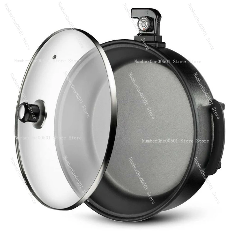 Multifunctional Electric Pizza Maker Hot Pot Non Stick Frying Pan Cooker Steamer Home Kitchen