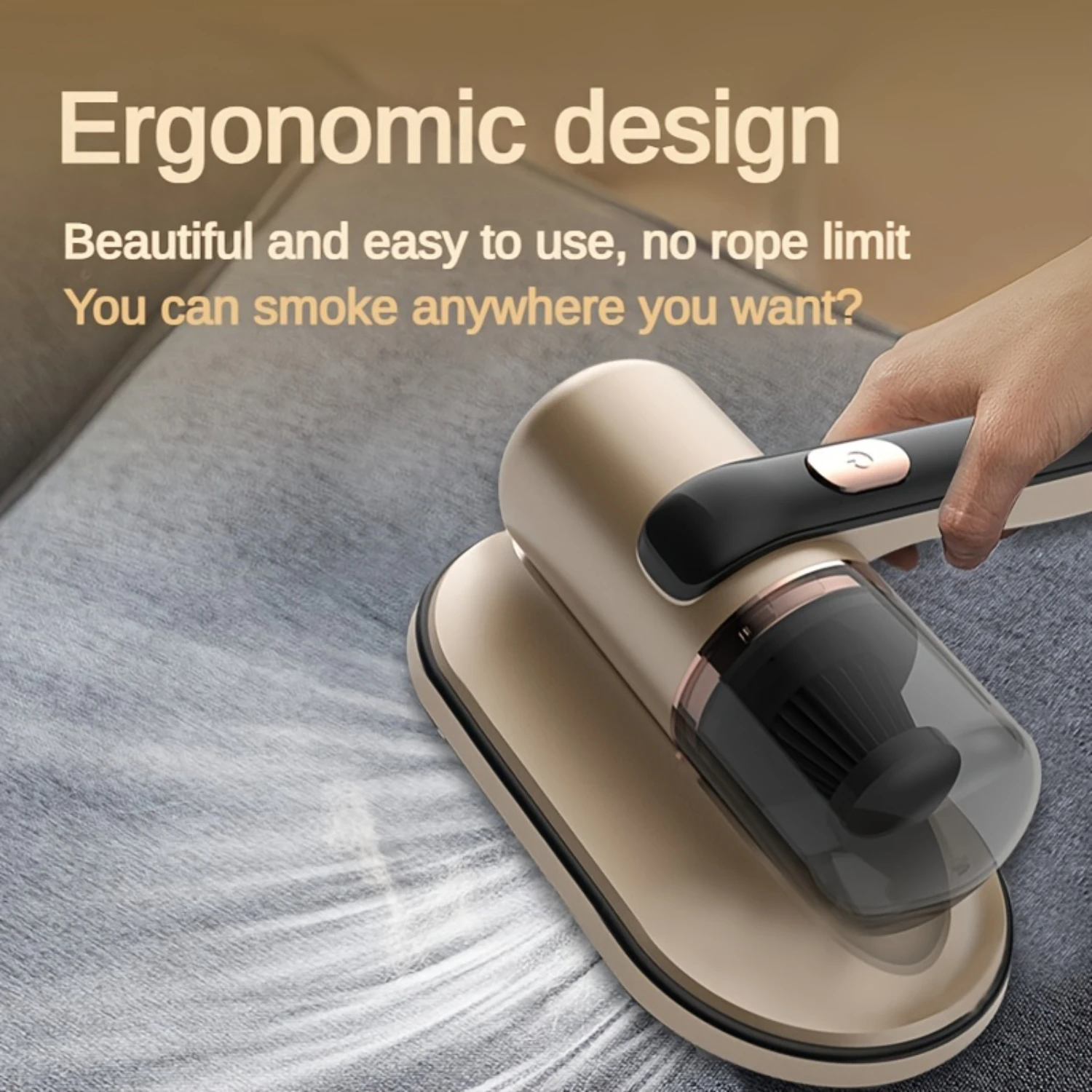 1pc, Vacuum Cleaner, 15000pa Upgraded Wireless Handheld Blue Light Disinfection Mite Remover, Strong And Portable Suction Power,