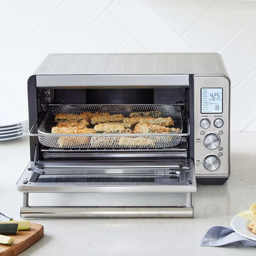 1800 Watts Convection Countertop Oven, Air Fryer Toaster Oven Combo,LED Display, Button Control，Black Stainless Steel