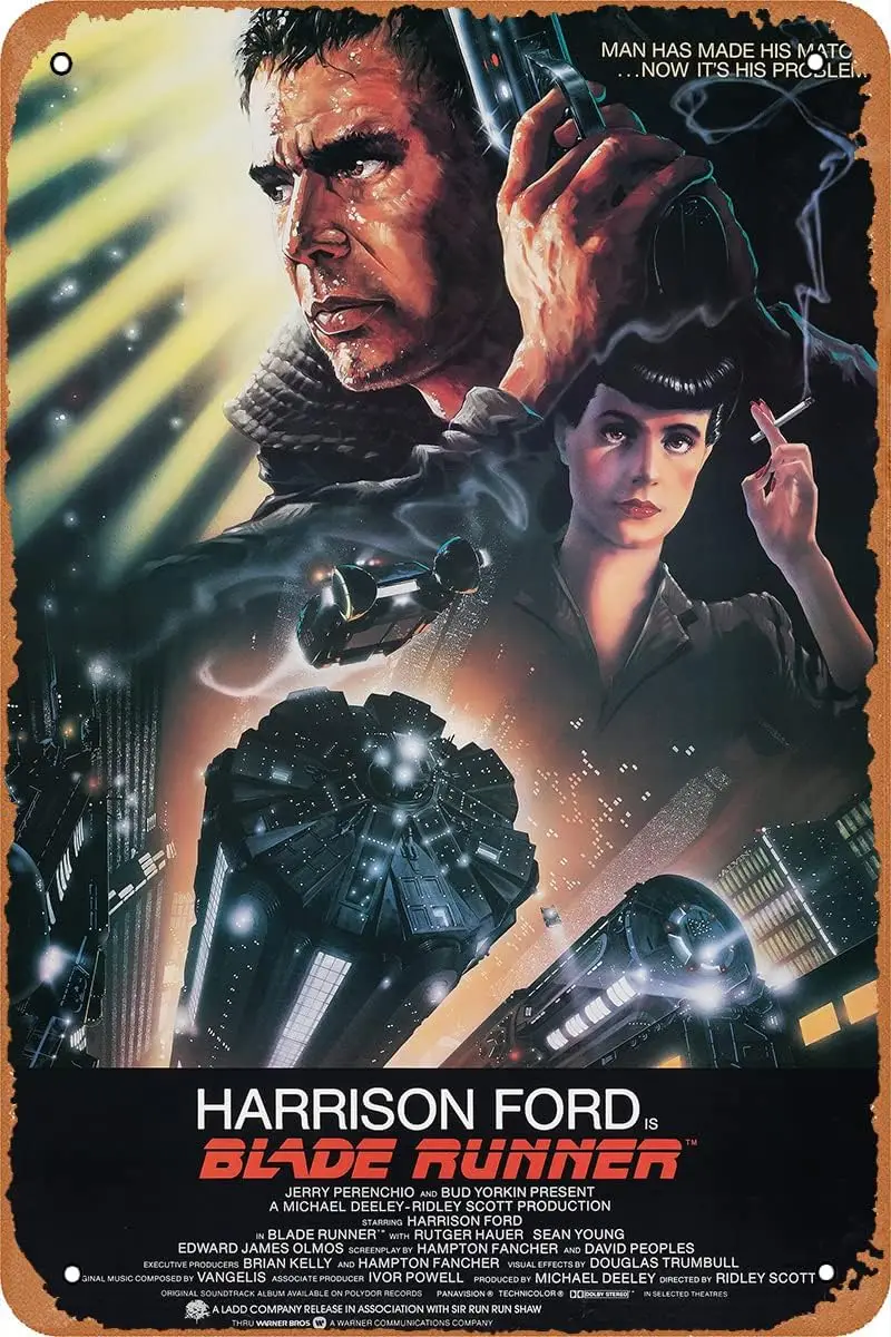 Blade Runner Tin Sign Classic Movie Metal Sign Vintage Art Wall Decor Bars Cafes Home Wall Decorative 8x12 inch sign