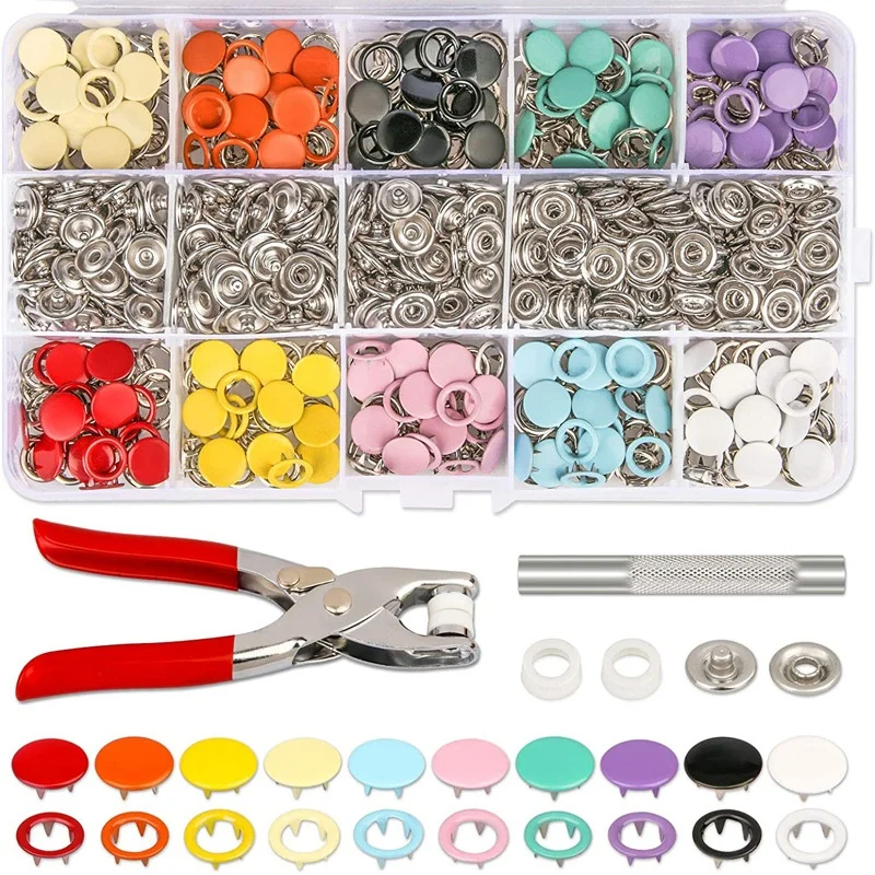 

200PCS 0.38inch/9.5MM Five-Claw Buckle Clamp Plier Tool Set,Metal Snaps For Sewing, Sewing Snaps For DIY Crafts Clothes Hats