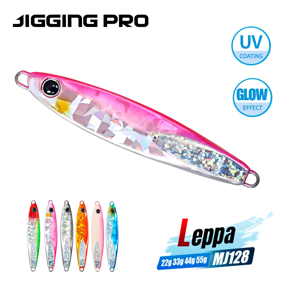 JIGGING PRO Leppa Jig 22g 33g 44g 55g señuelo de Jigging de paso lento plantilla de fundición de orilla señuelo de pesca de agua salada Kingfish Amberjack Tuna