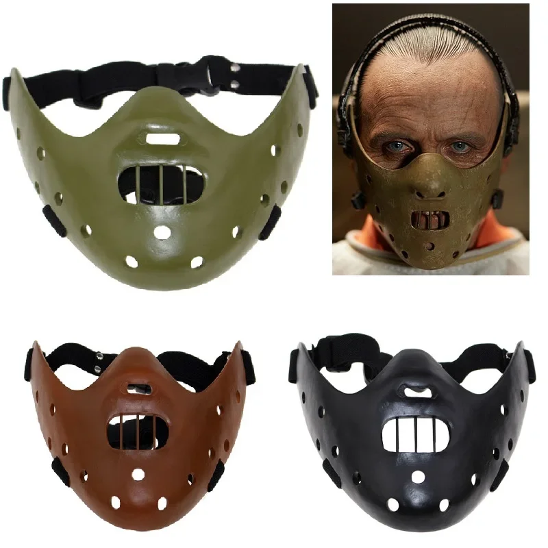 Máscaras de Hannibal Horror Hannibal Lecter el silencio de los corderos mascarada máscara de Halloween aterrador Ogre Cosplay máscara de resina