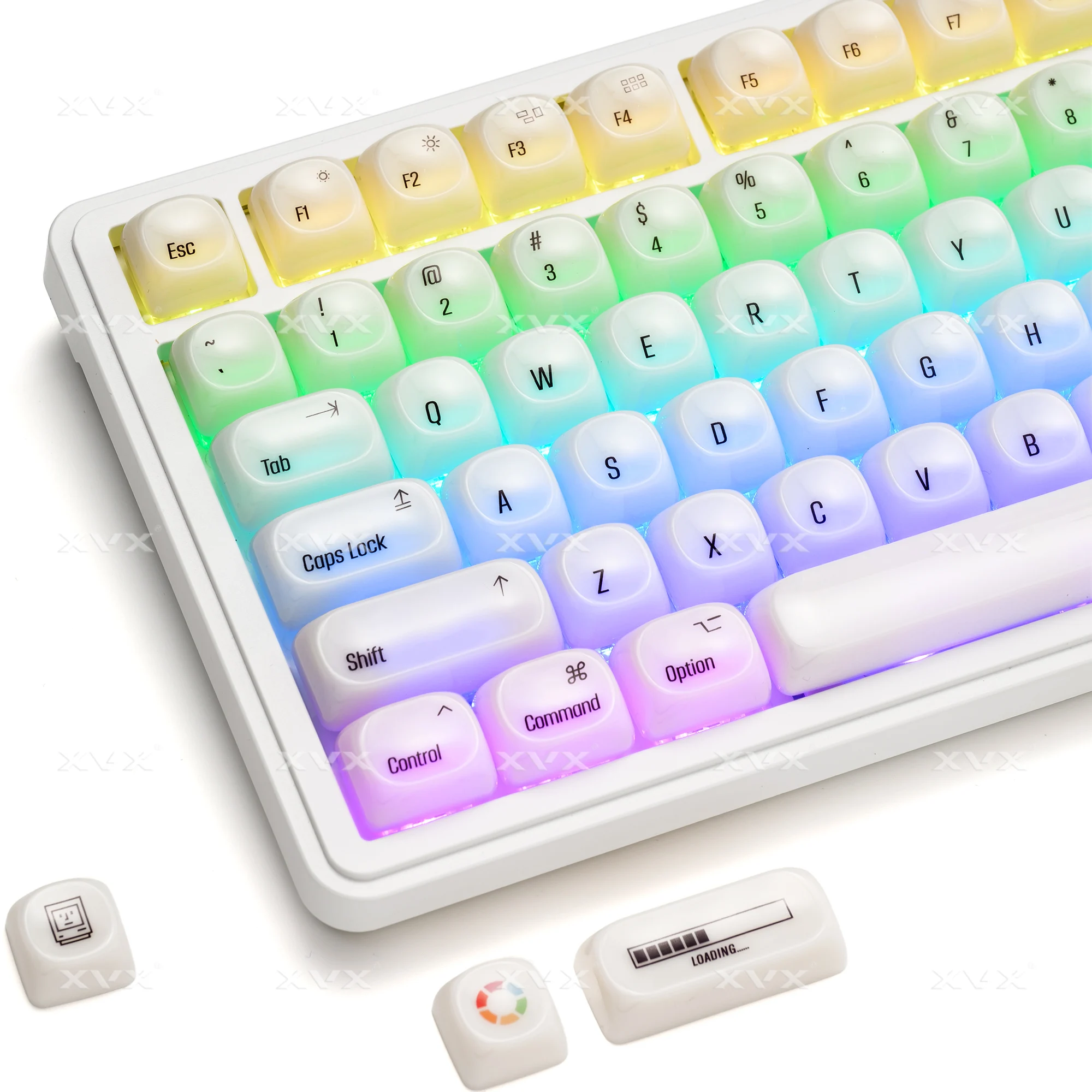 XVX – capuchons de touches en chocolat blanc, ensemble complet de 139 touches, capuchon de clé MAC, conception de glaçage en céramique, capuchon de clé PBT