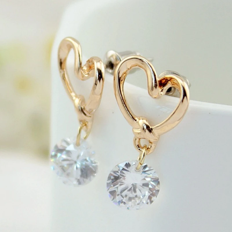 

New Trend Heart Dangle Earrings for Women Crystal Pendants Knot Love Heart Irregular Sweet Small Drop Earrings 2026 new brincos