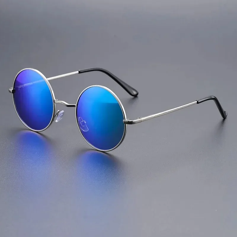 Round Punk Sunglasses Men Fashion Vintage Multi-color Metal Sun Glasses Trendy Classic Luxury Brand Designer Shades Eyewear T210