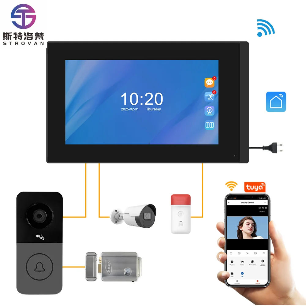 Système d'interphone vidéo intelligent WIFI visiophone interphone sonnette sans fil interphone vidéo sonnette