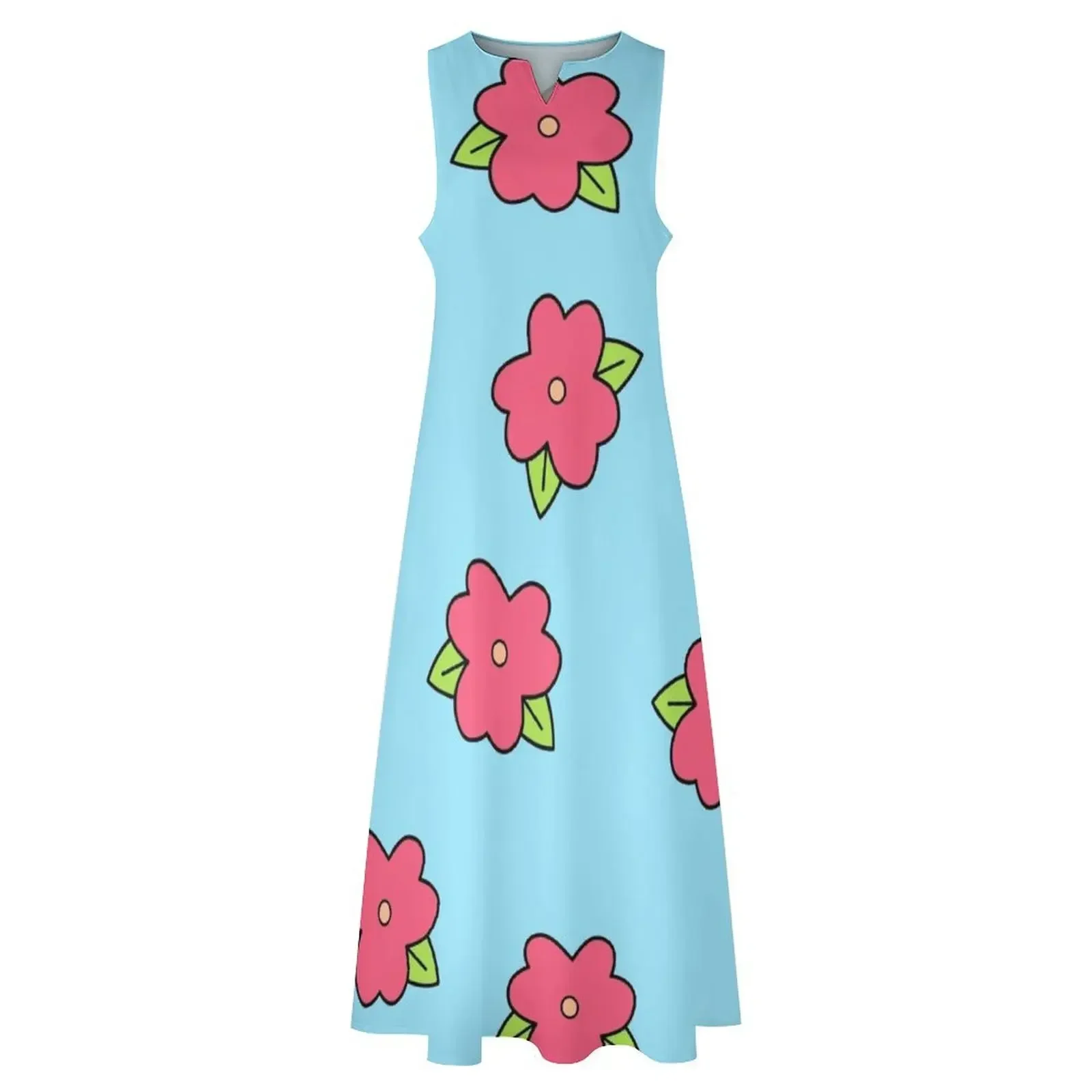 ชุดเดรสยาวฮาวายแบบมูมูของโฮเมอร์ ชุดเดรสออกงานสำหรับผู้หญิง เสื้อผ้าสไตล์เกาหลี ชุดเดรสน่ารักทันสมัย ชุดเดรสผู้หญิง