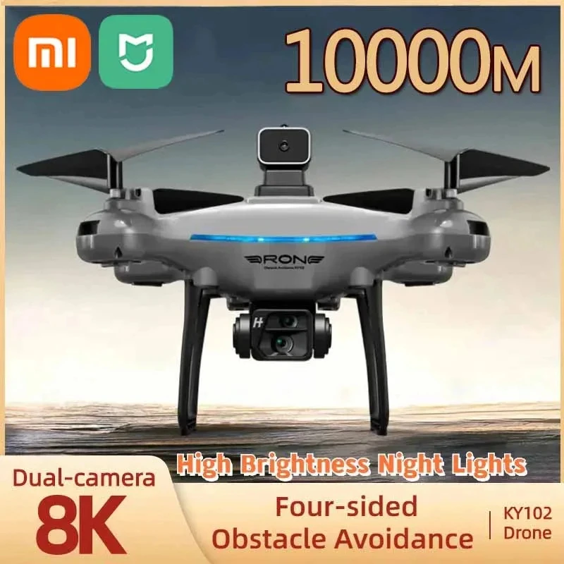 

Дрон Xiaomi KY102 8K Профессиональный с двойной камерой для аэрофотосъемки MIJIA 360 обход препятствий оптический поток четырехосевой радиоуправляемый самолет