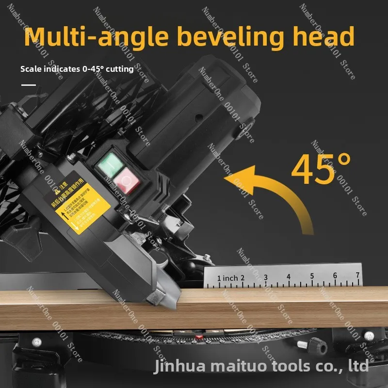 220V 1400W Multifunctional Woodworking Table Saw, High Precision Saw for Wood & Aluminum Profile Cutting
