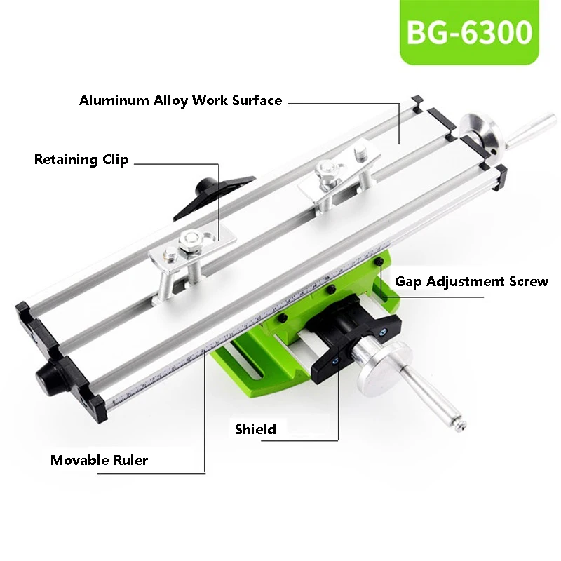 BG-6300 Mini Precision Milling Machine Worktable Multifunction Drill Vise Fixture Working Table Bench Drill Cross Table Support