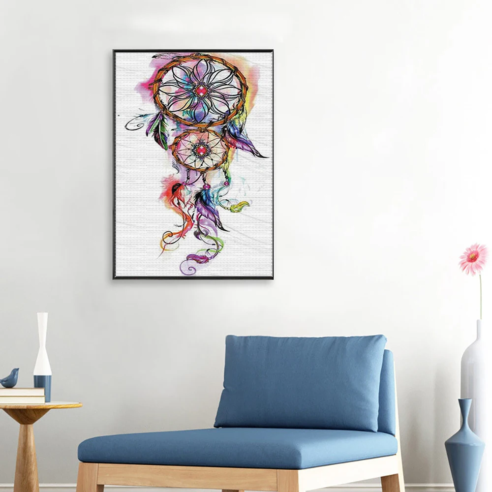 Meian Dream Catcher DIY 11/14 CT Painting Cross Stitch Embroidery Kits Cotton Thread Needlework Steed Home Decor Gift For Lovers