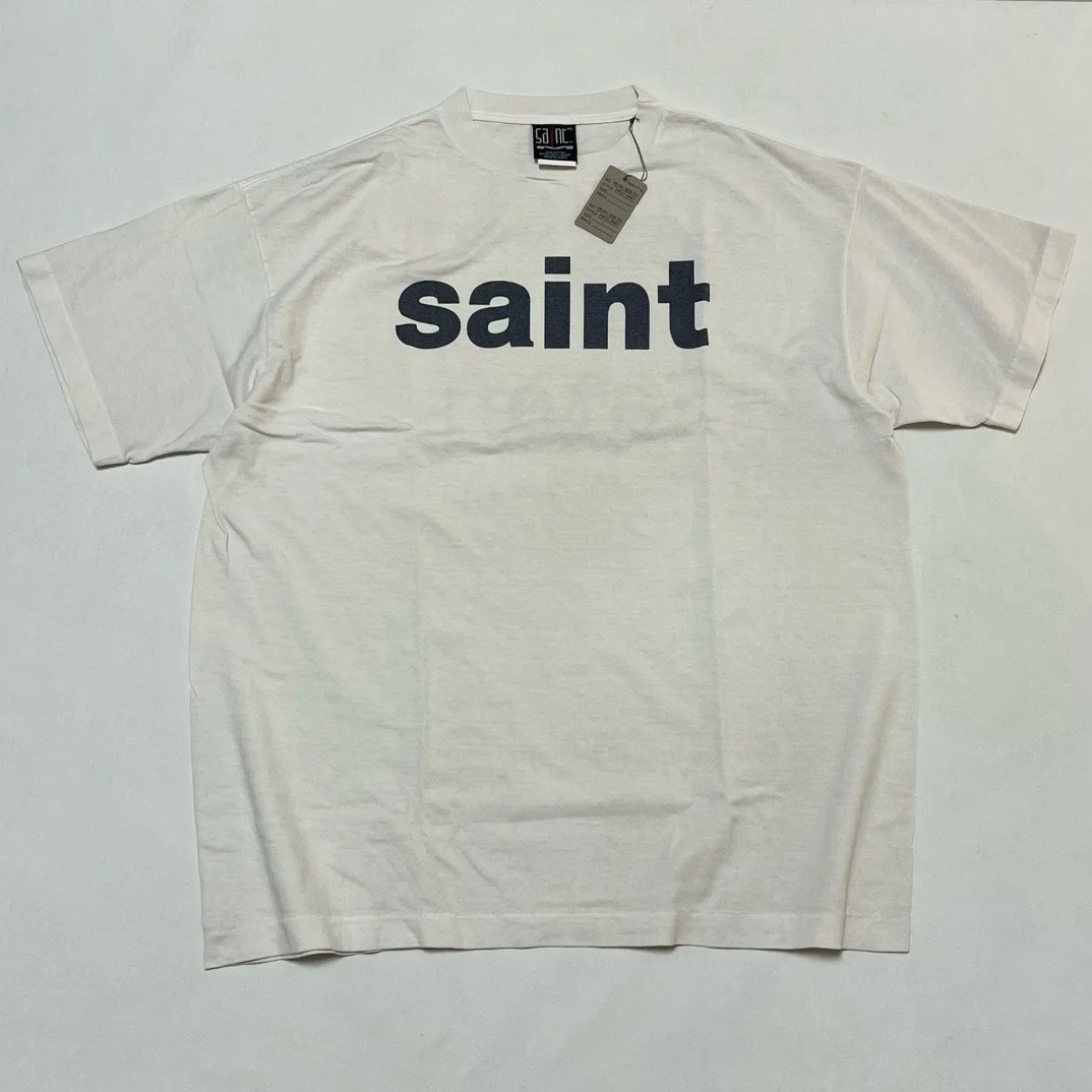 2024ss High Street Saint Mxxxxxx Letter Logo Print T-shirt for Men Casual Oversized Tee Streetwear Clothing Women's Clothes