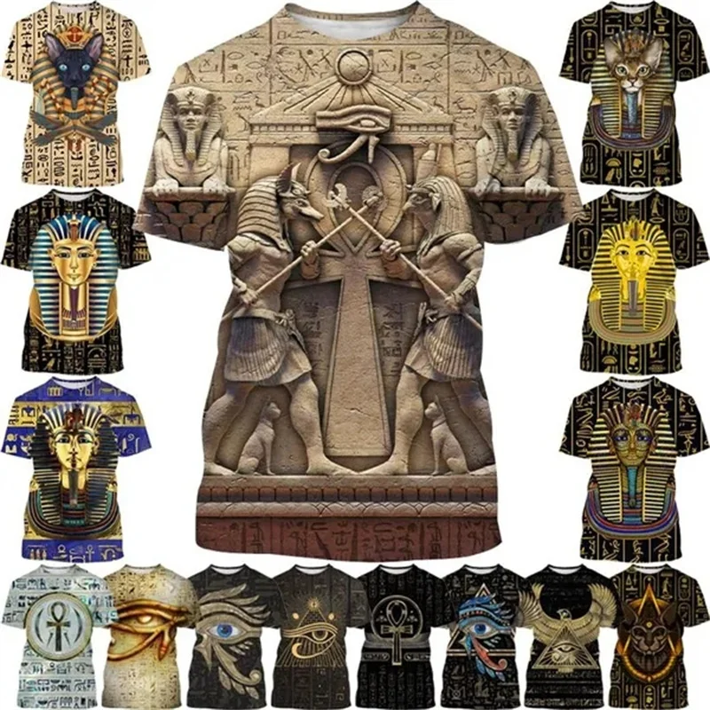 

Summer New Pharaoh 3D Print T-Shirt Personality Ancient Horus Egyptian God Eye Egyptian Pharaoh Fashion Unisex Streetwear TShirt