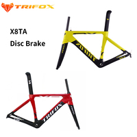 Full Carbon Fiber Road Bike Frame X8TA Di2 Thru Axle Disc Brake 48 51 54 56 AERO Bicycle Frame Fork Seatpost Headset  TRIFOX