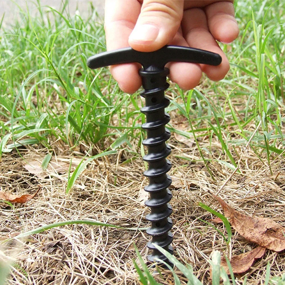 10Pcs Tent Stakes Ground Nails Screw Pegs for Camping Beach Windproof Outdoor Sand Plastic Tent Pegs