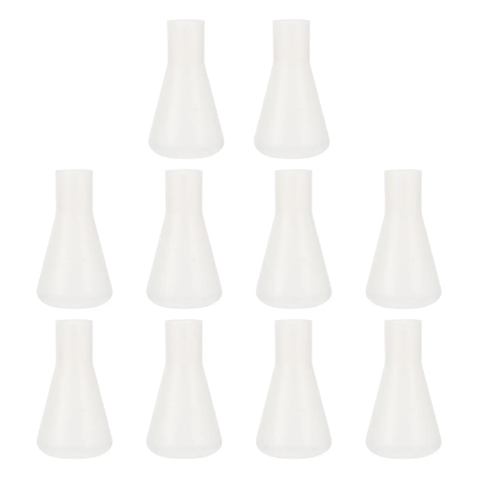10 Frascos de Laboratorio de Plástico Erlenmeyer, Duraderos, Ideales para Experimentos Científicos, Frascos de Plástico de 100 ml