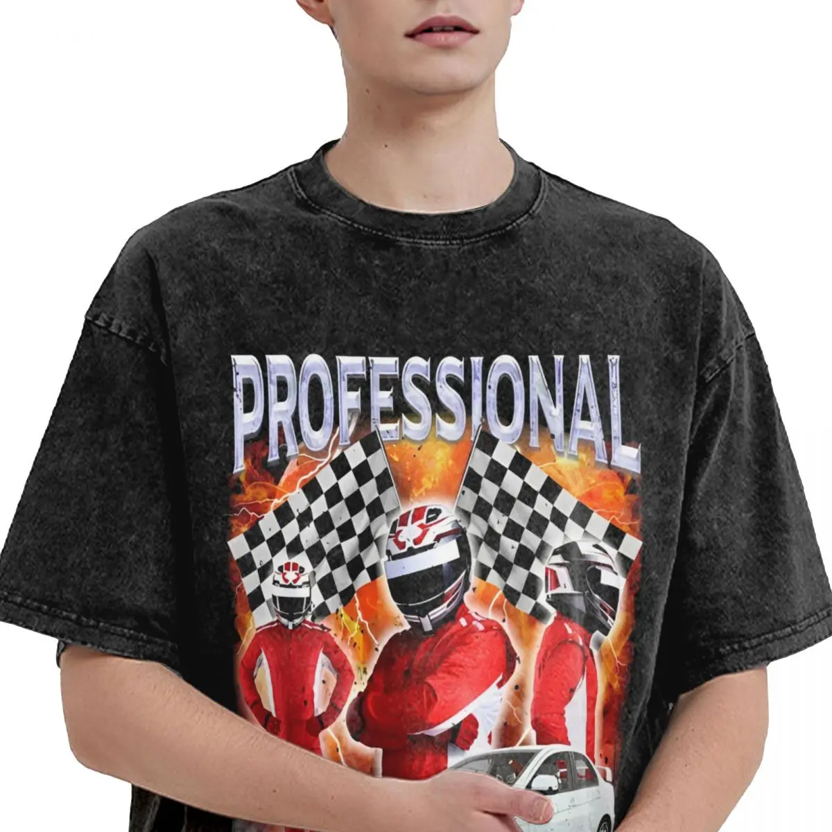 Professional Racist Funny Racing Meme T-Shirt Summer Aesthetic T Shirts Casual Trendy Tee Shirt Man Short Sleeves Loose Top Tees