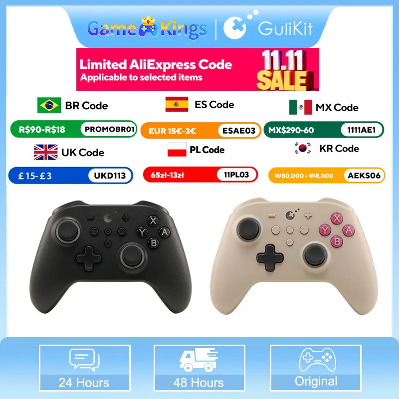 GuliKit KK3 /kk3 pro/kk3 MAX contrôleur sans fil TMR manettes déclencheurs KingKong manette de jeu pour Nintendo Switch Windows Android iOS
